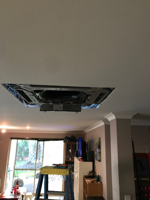 Indoor unit hung in the ceiling