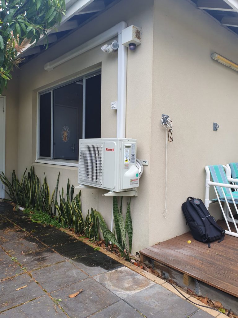 Rinnai reverse cycle split system air conditioner installation